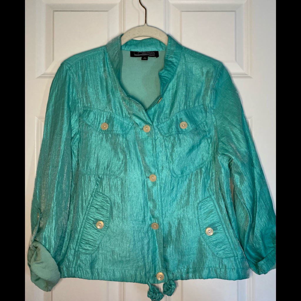 Euc Linear Button Down Lightweight Jacket.